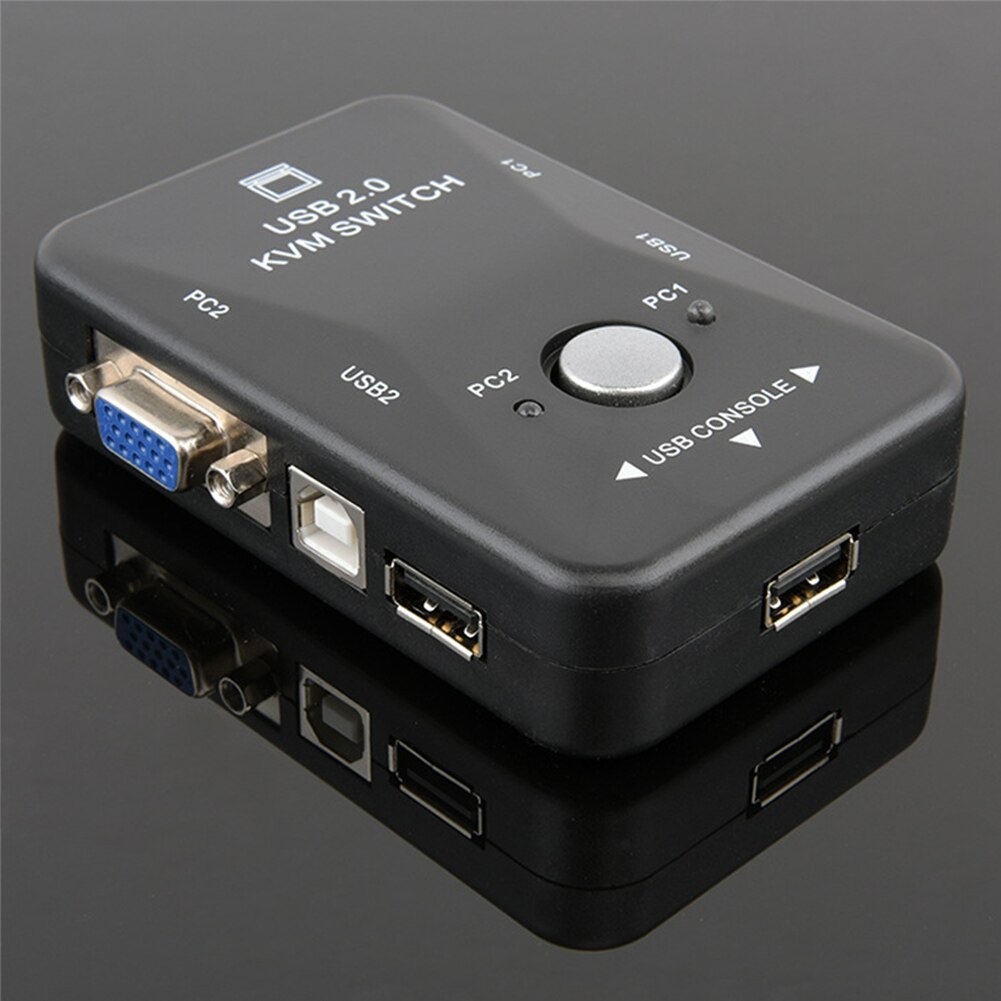 Switch Box Mouse Adapter Video KVM Switcher USB2.0 Monitor 2-Port For Keyboard 1920*1440