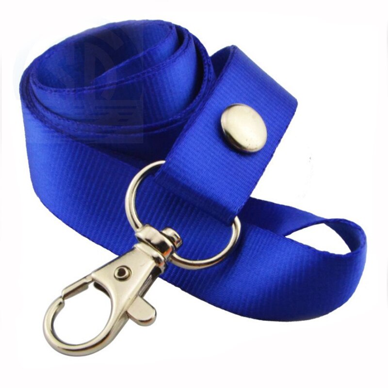 2 sztuk zwijany uchwyt na identyfikator smycz na szyje smycz bezpieczeństwa ucieczka DIY ID karty klucze metalowy klips identyfikator z plakietką posiadacze narzędzia biurowe: Niebieski