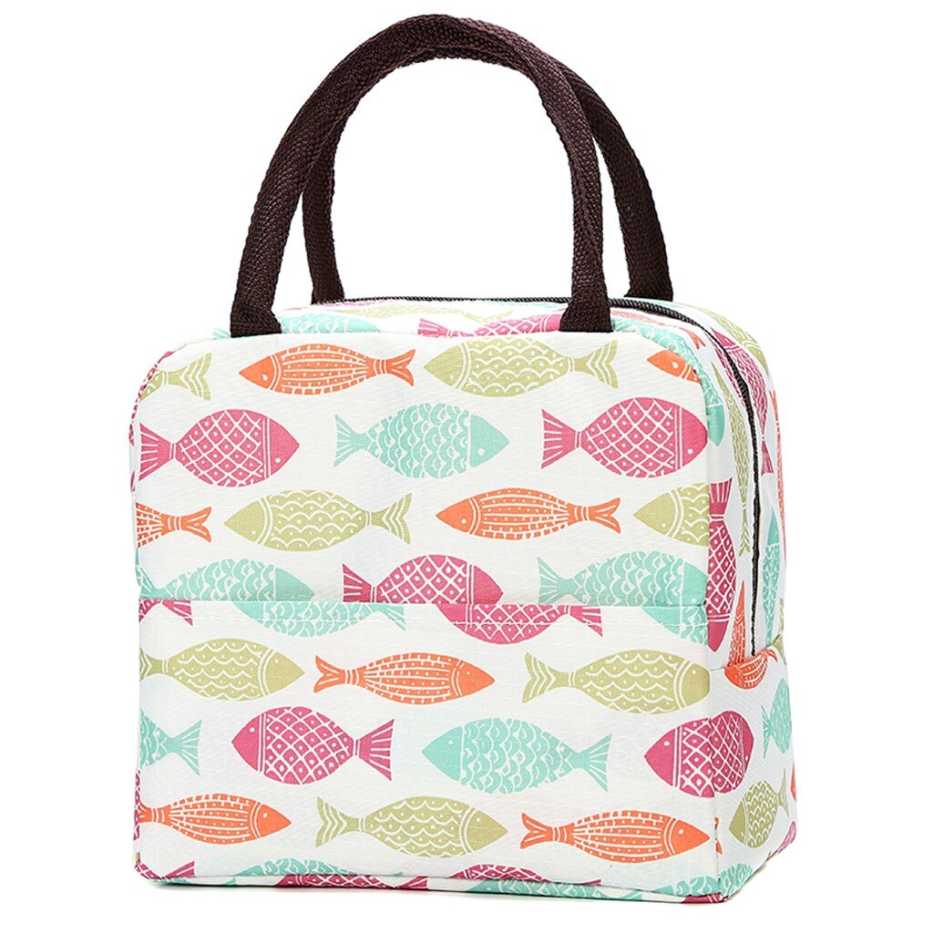 Simple Style Large Capacity Waterproof Oxford Lunch Bag Outdoor Picnic Bag high capacity Oxford humanized Lunch package: A