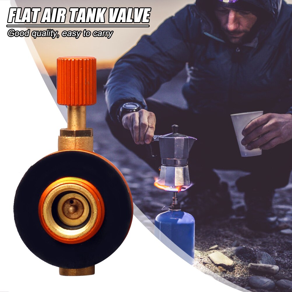 Camping Gas Stove Outdoor Air Valve Safe Switching Flat Tank Cylinder Air Valve Adapter for Outdoor Picnic Cylinder Adapter