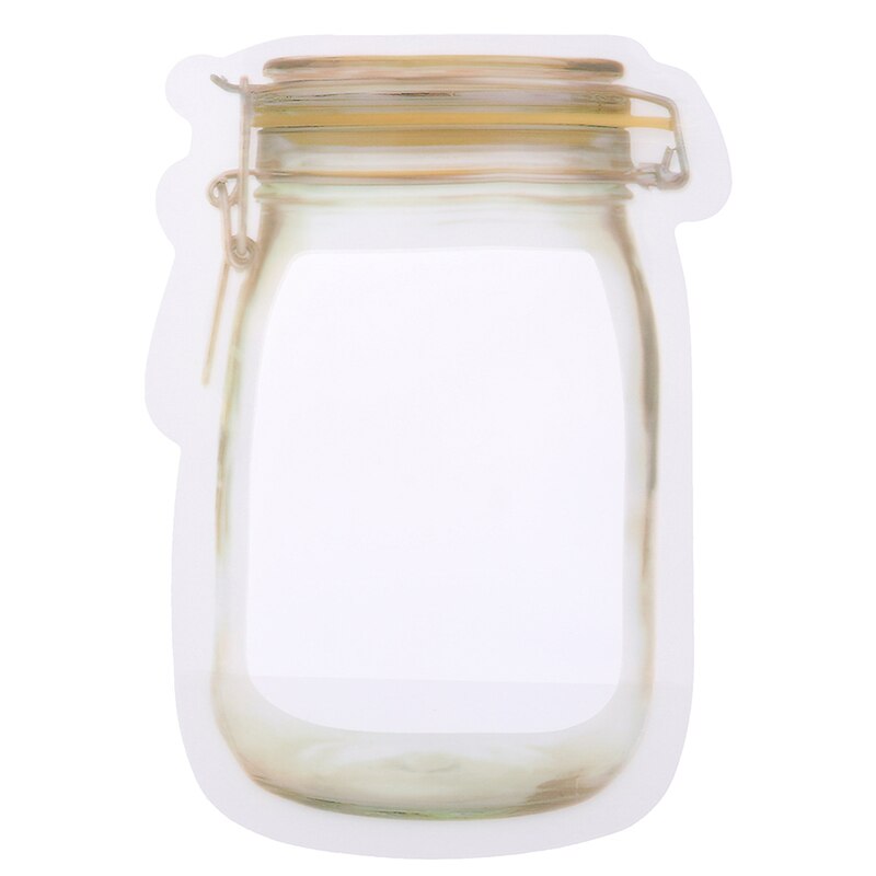 10 Stuks Herbruikbare Snack Tas Vriezer Hermetische Voedsel Opbergtas Voedsel Verse Afdichting Fles Blikjes Keuken Organizer Mason Jar Voor reizen