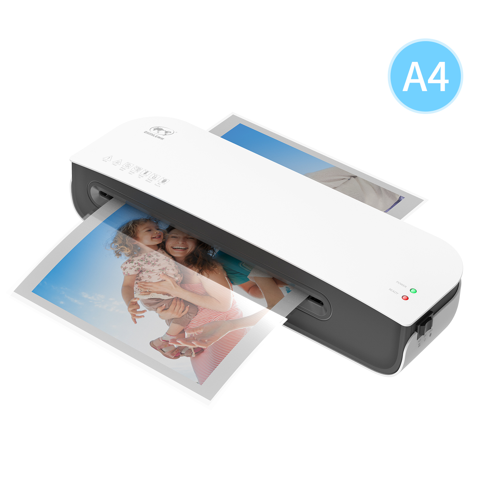 SL289 Desktop Laminator Machine Set A4 and Cold Lamination Suitabe for A4/A5/A6 Laminating Pouches for Home Office School