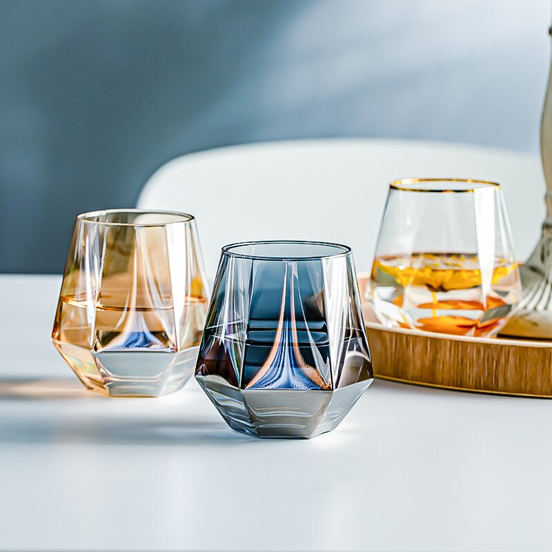 Verre coloré résistant à la chaleur, verre à Six faces, gobelets d'eau, tasse à jus de Cul, verre à boisson, haute apparence