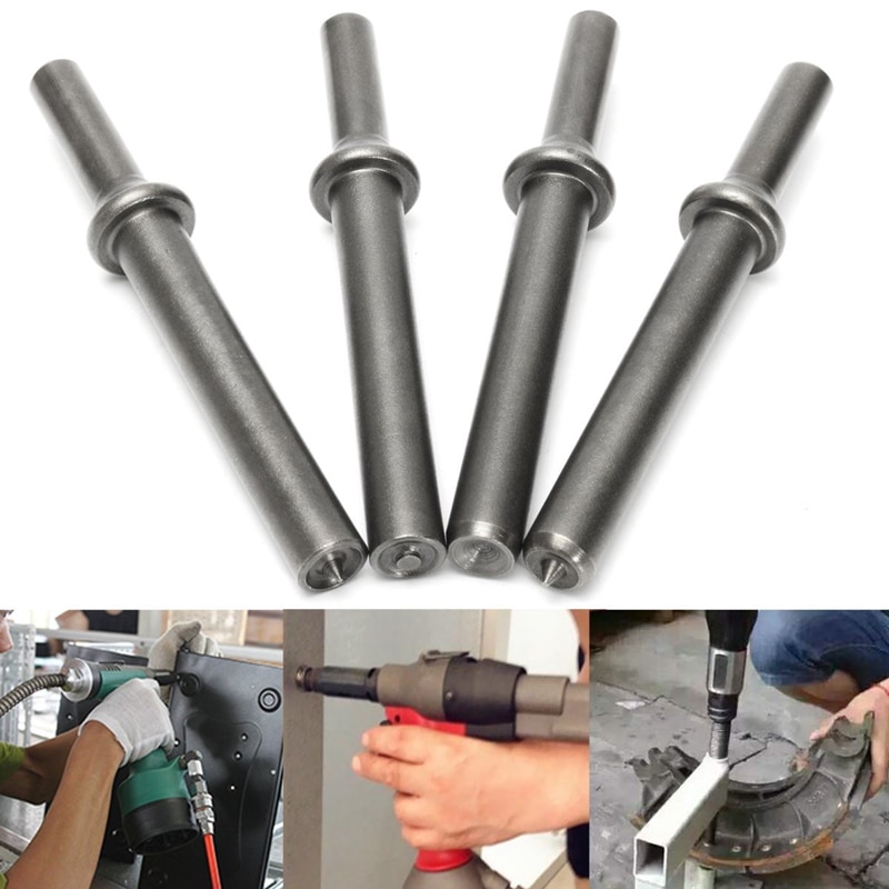 4pcs Air Rivet Hammer Set + 1pc Coupped Bit For Pneumatic Bit Power Tool Accessories 4-5/8" Long