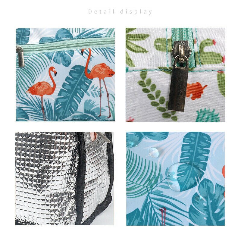 Venda quente portátil flamingo impressão térmica isolado saco de almoço crianças menina piquenique à prova dwaterproof água tote refrigerador lancheira saco