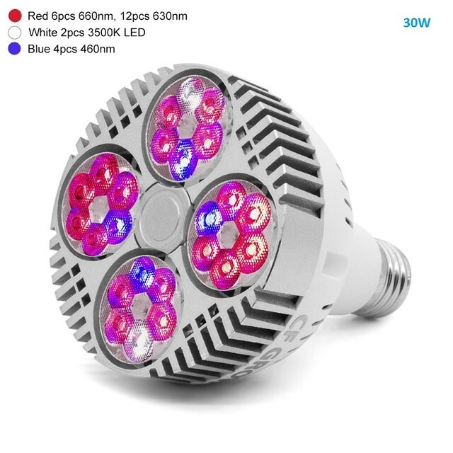 LED Grow Light Bulb Full Spectrum 120W 150W 300W Sunlike COB LED Plant Grow Lamp for Indoor Plant Greenhouse Veg Bloom Flowering: Red Blue LEDs 30W