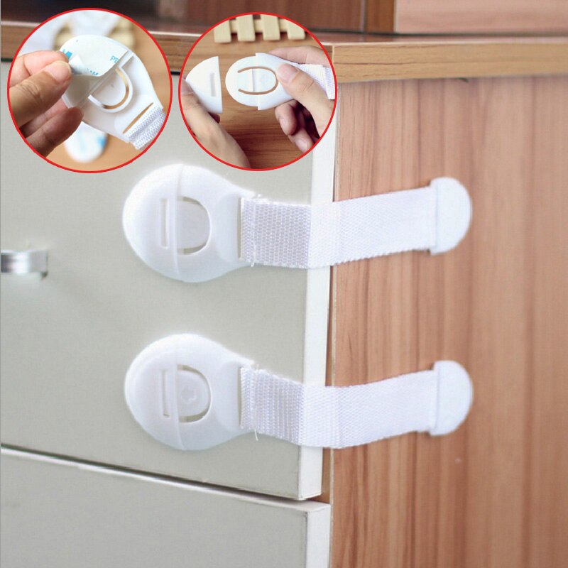 5 Pcs Cabinet Locks Straps Baby Safety Locks Child Kid Security Furniture Latche for Drawer Cabinet Fridge Toile tfurniture lock