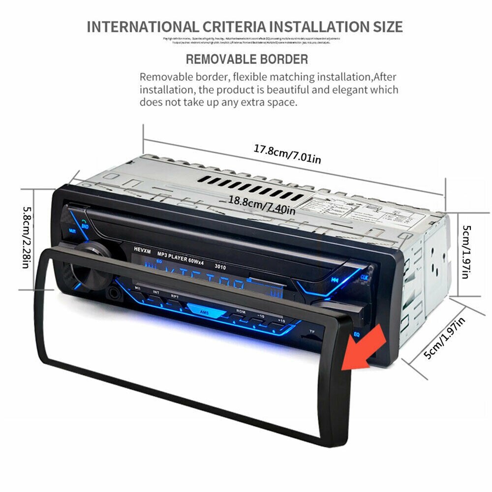 Auto MP3 Speler Multifunctionele Bluetooth Voertuig MP3 Speler Aux Stereo Fm Radio Usb 7 Kleur Keylight Auto Elektronische Accessoires