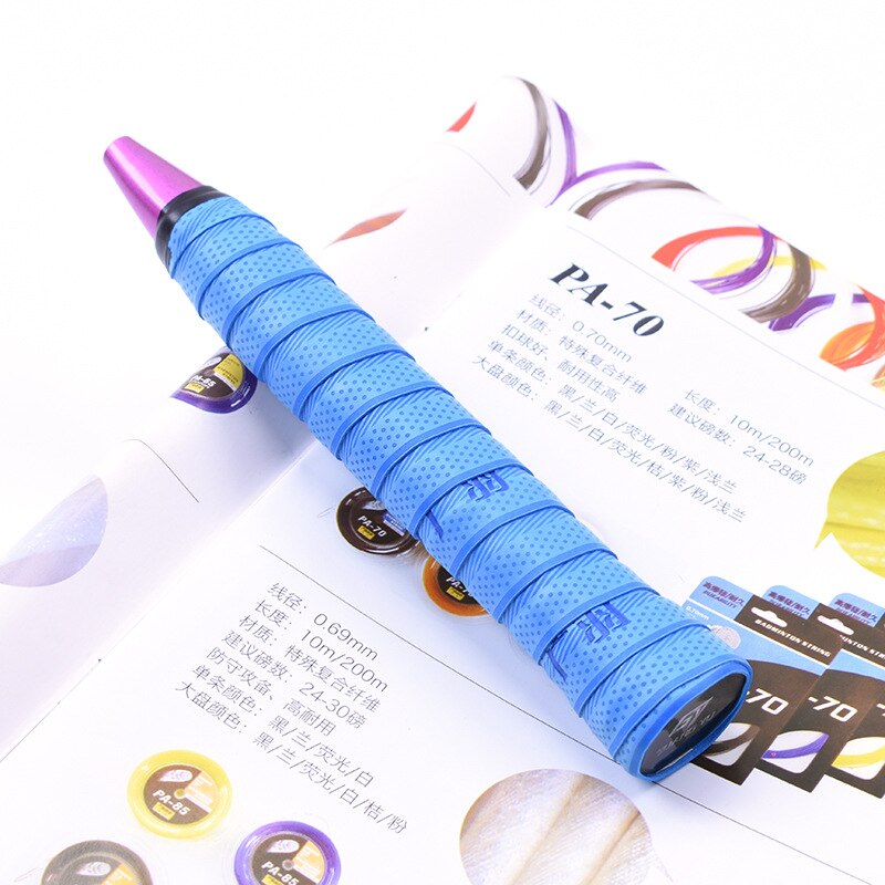 10pcs/pack Tennis Racket PU Overgrip Anti-skid Sweat Absorbed Soft Wrap Taps Tenis Racquet Damper Dry/ Vibration Tacky Grips: blue