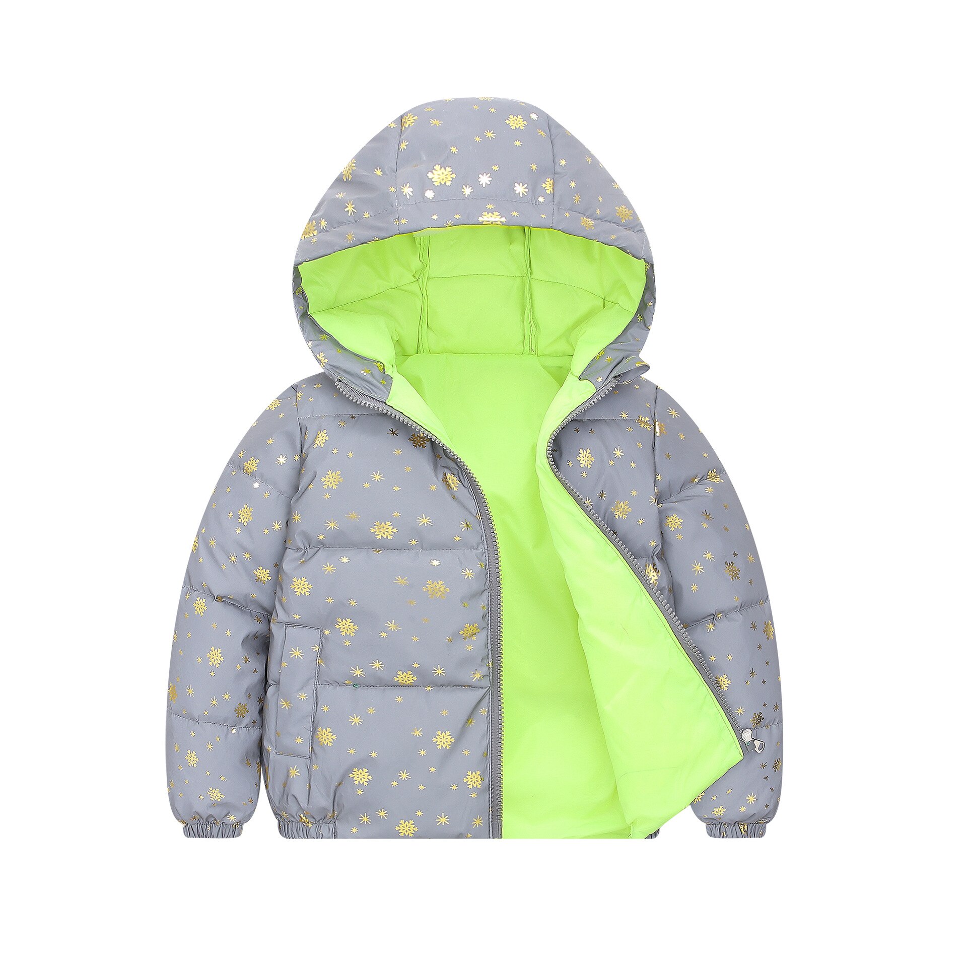 Jxysy Childrens Jas Winter Down Voor Jongens Overalls Voor Meisjes Winter Jas Warm Reflecterende Snowsuit Childrens Parka 4-9 jr: Snowflake golden / 8T