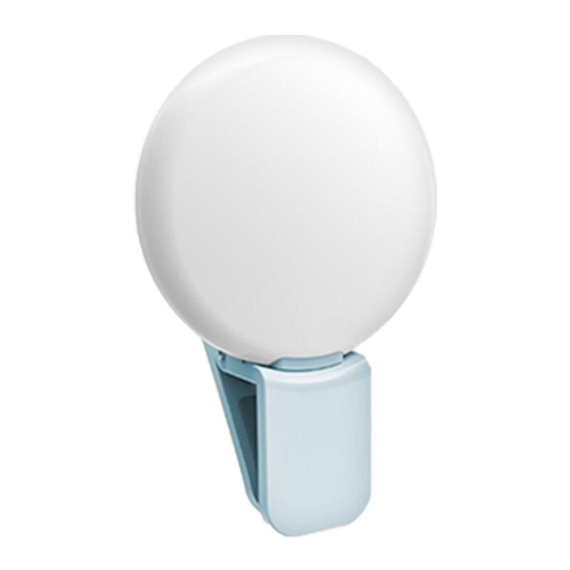 Cámara portátil anillo LED llenar luz Flash para teléfono con puerto de carga USB puede ser cargado con Banco de la energía del ordenador, etc.: Azul