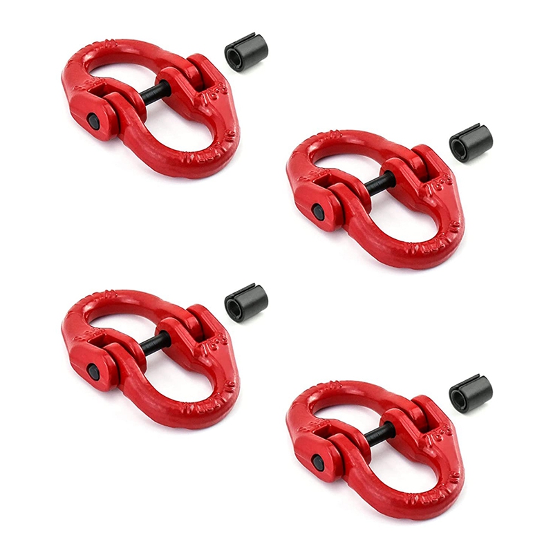 G80 Alloy Steel Hammerlock Coupling Link Connecting Link, 5/16Inch, 4 Pack, Red, 4400 Lbs Load Limit: Default Title