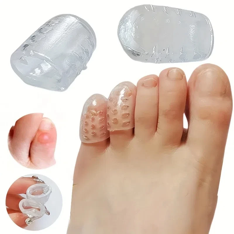 Embout de doigt en Silicone, 10 pièces, couverture de protection, manchon de pouce, ampoules de maïs, soulagement de la douleur, Tube d'orteil, Correction d'oignon, soins des pieds: Default Title