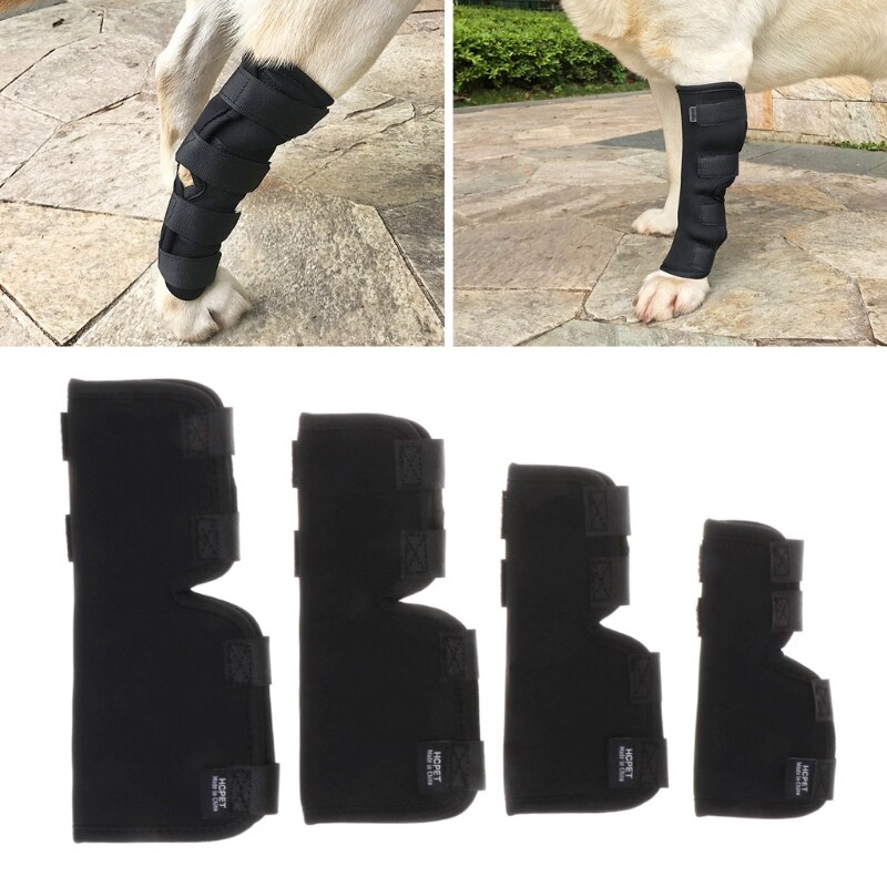 1 Paar Zwarte Benen Brace Hond Knie Spronggewricht Protector Honden Pad Therapeutische Ondersteuning Schokbestendig Outdoor Training Beschermen 4 Size