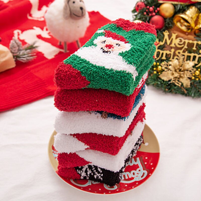 1 paar Vrouwen Sok Winter Warme kerst sokken leuke Japanse dames meisjes sokken Kerstman Herten Sokken Xmas Kerst sokken