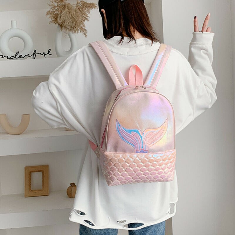 Frauen rucksäcke Meerjungfrau aufbringen Holographische Rucksack Reise PU Leder Holographische Rucksack Schule Taschen