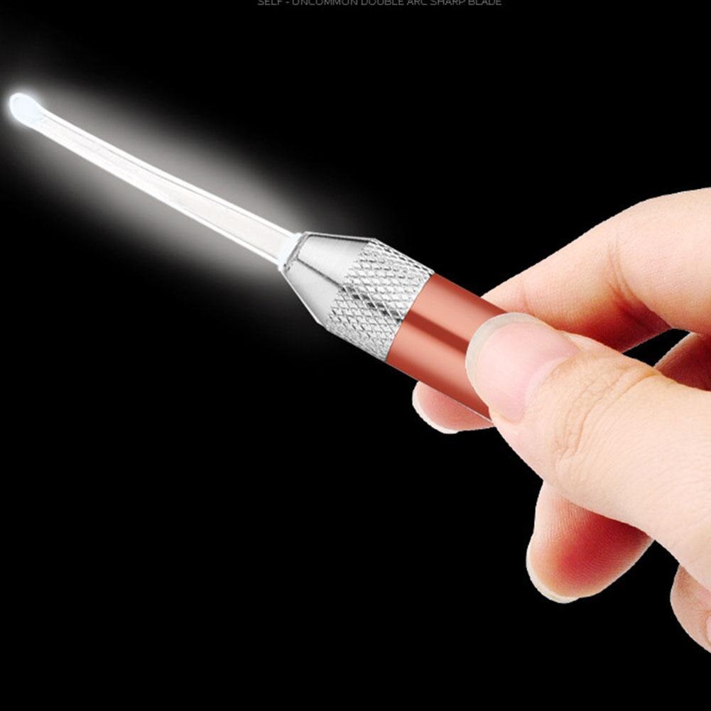 Led Licht Oor Wax Verwijderen Remover Kit Schoonmaken Tool Earpick Cleaner Curette Lichtgevende Oor Pick Stalen Lepel Zorg Oor