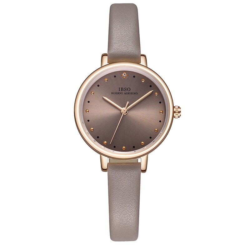 IBSO Brand Luxury Ladies Quartz Watch Leather Strap Montre Femme Women Wrist Watches Relogio Feminino Female Clock