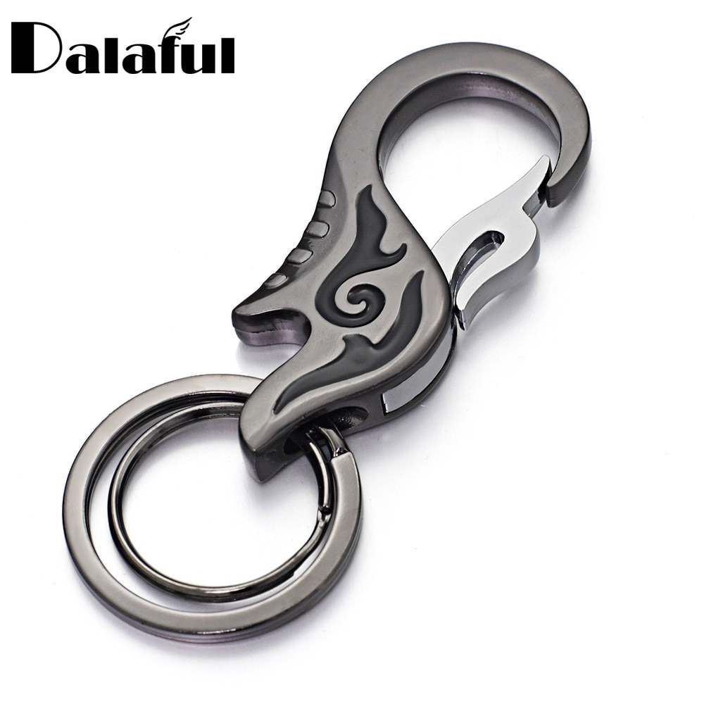 Dalaful Eenvoudige Vlam Sleutelhangers Ringen Houder Unieke Metalen Enamel Sleutelhangers Sleutelhangers Voor Mannen Vrouwen Auto K360
