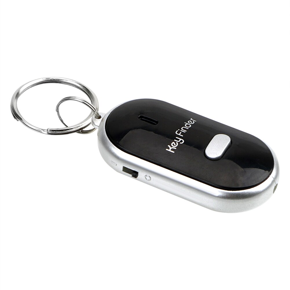 Apito localizador de chave piscando bip remoto perdido keyfinder localizador keyring: Black