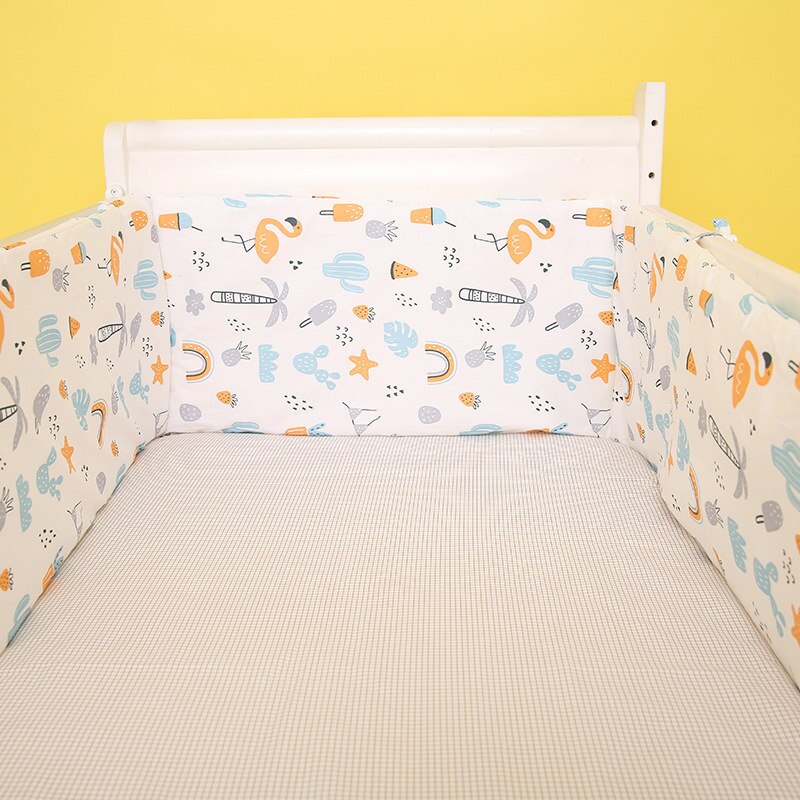 U-Shaped Baby Bed Crib Bumper Detachable Cotton Newborn Bed Bumpers 180cm Length Infant Safe Fence Line Cot Protector Cushion: xia ri zhi xing