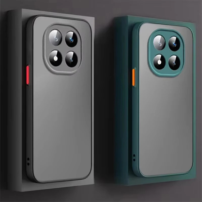 Funda mate para Xiaomi Redmi Note 14 Pro Plus + 4G 5G para Poco X7 Little X 7 parachoques de silicona a prueba de golpes cubierta trasera de plástico duro