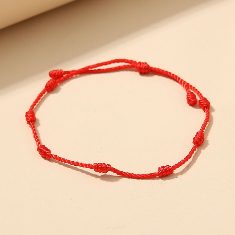 2 pçs 7 nós amante vermelho string amizade pulseira atrair riqueza amuleto sucesso 667e