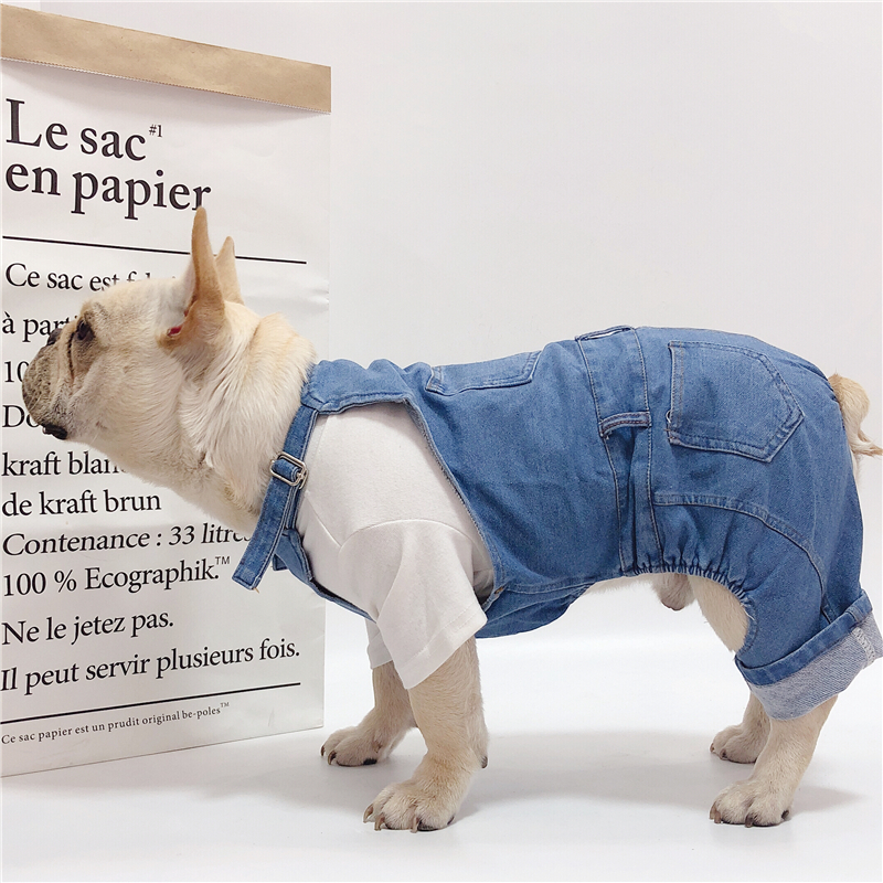 Mono vaquero para mascota, Ropa de Bulldog Francés para perros medianos y grandes, disfraz para perros gordos, Ropa vaquera, abrigo para perros a la