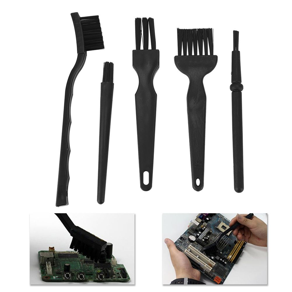 5pcs Computer Cleaning Kit Anti-Static Dusting Brush Portable Small Space​​ Cleaner Nylon Brush For Motherboards Keyboard