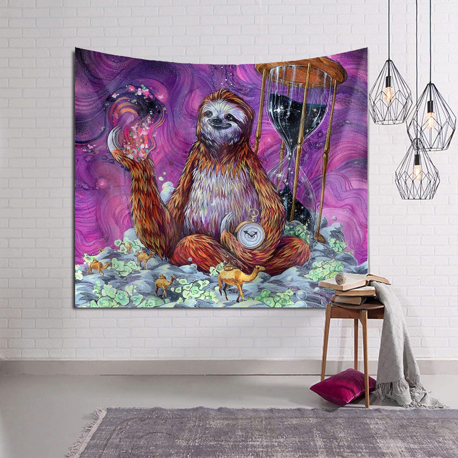 Home Decor Ouija Board Tapestry Vintage Wall Art Wall Hanging Blanket Halloween Bedroom Living Room Decorations 230x180cm tapiz: 150x200cm / Purple Grey