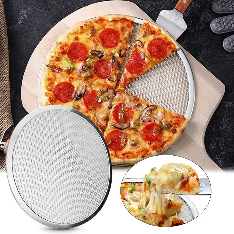 6-17 inch Non stick Pizza Screen Pan Baking Tray Metal Net Seamless Aluminum Metal Net Bakeware Kitchen Tools Baking Mold