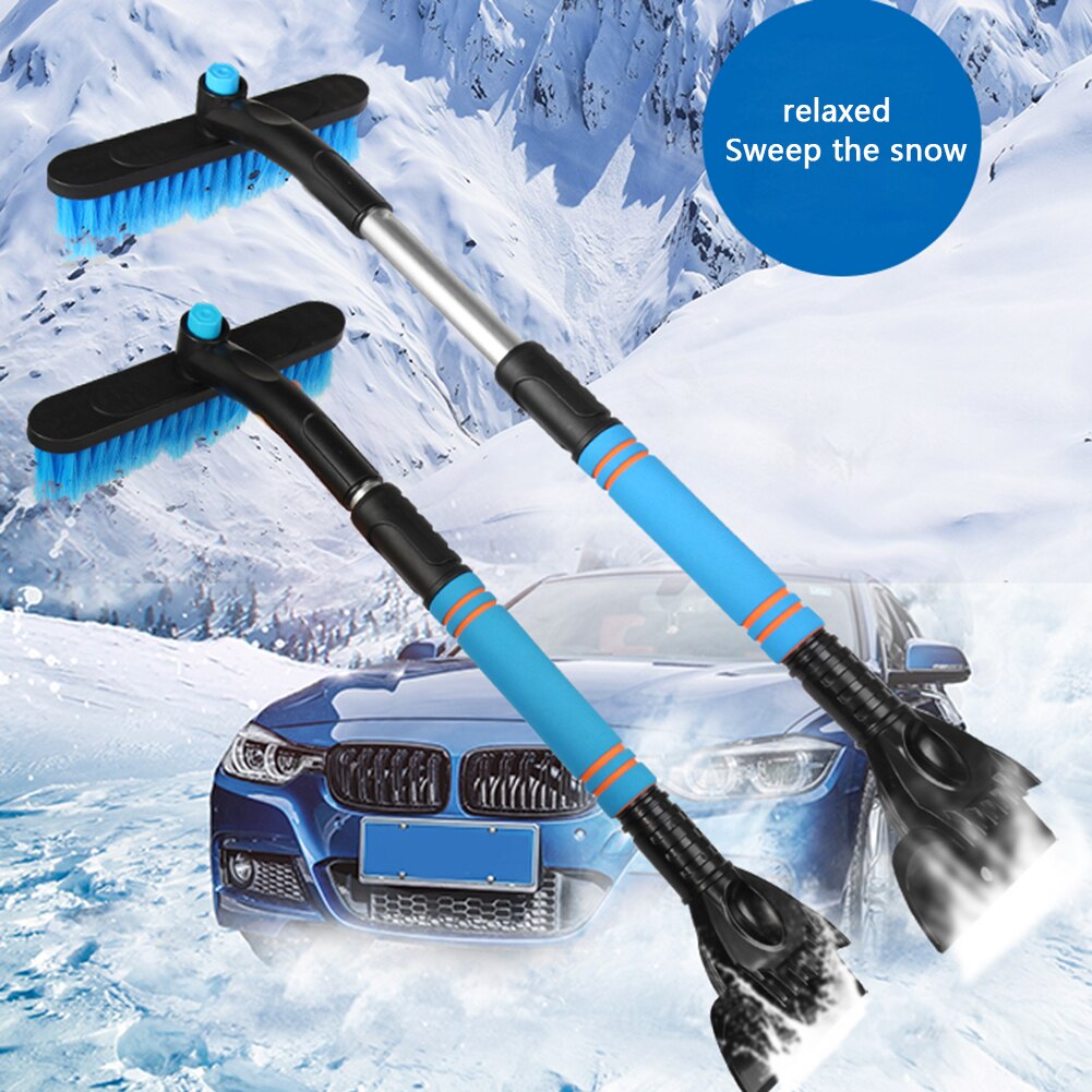 28 inch 2 in 1 Multi-function Extendable Car Auto SUV Truck Snow Brush Ice Scraper with Foam Grip for Deicing Snow Removal Tool