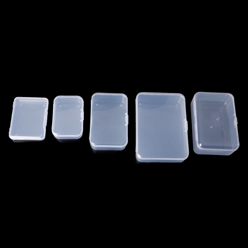 1 Pc Rectangular Plastic Clear Transparent Storage Box Collection Container Organizer Small Items Holder Mini Box