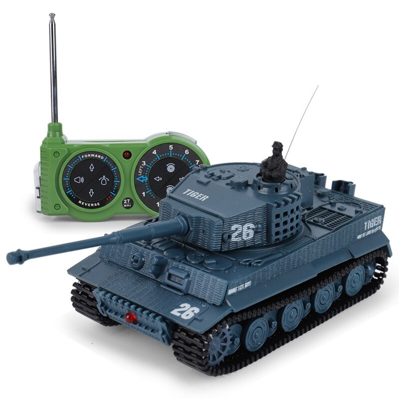 Mini tanque a Control remoto para niños, vehículo blindado, Panzer, 1:72, juguetes electrónicos: Blue