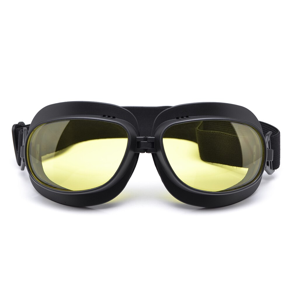 Gafas motorcykel glasögon hjälm glasögon pilot skoter retro moto utomhus smutscykel ridning solglasögon motocross glasögon terräng: Gul lins