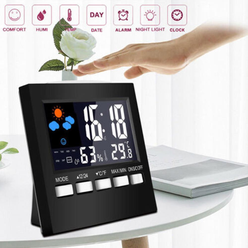 Neue nasser Bahnhof Wecker Thermometer Drahtlose Temperatur Feuchtigkeit Meter