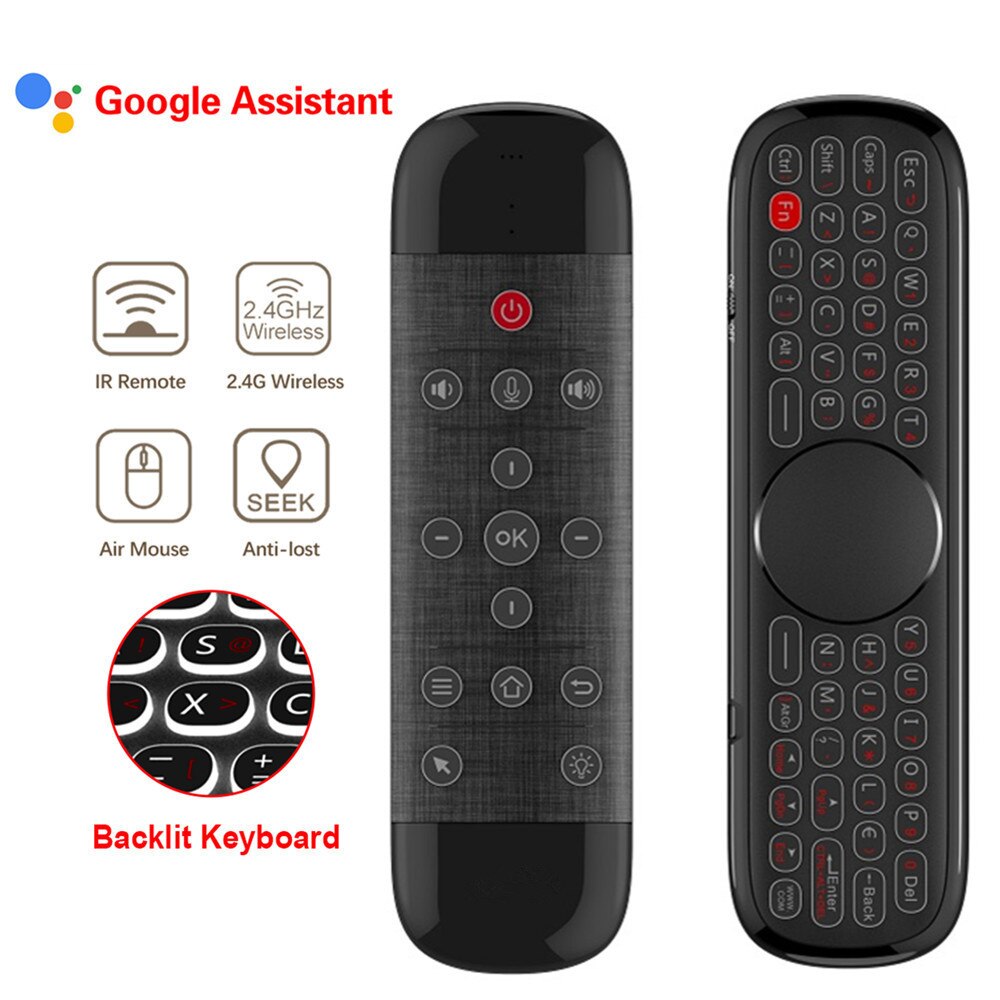 Q40 Air Mouse Voice Remote 2.4G Wireless Mini Keyboard Gyroscope Sensing IR Learning for Smart TV Box/mini PC /Projecter: black backlit