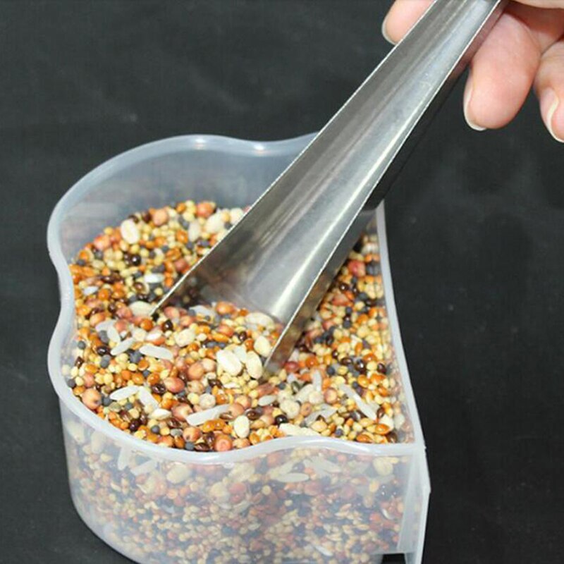 Voederbak van roestvrij staal, vogelkooi, voervoorziening van roestvrij staal, papegaai, duif, vogelaccessoire, duivenschep, product, kwartel, kaketoe, vogelspeelgoed, beker