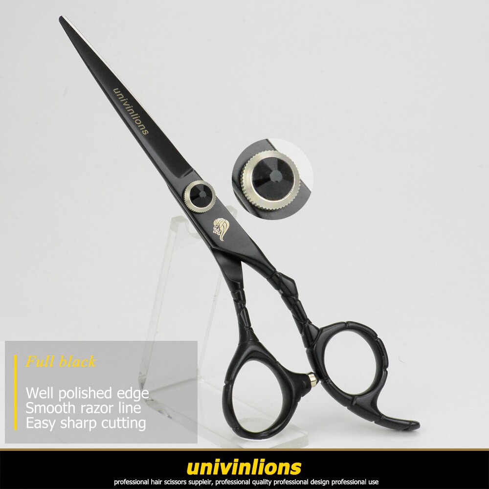 univinlions 6" black barber hairdressing scissors razor hairdresser haircut japanese thinning shears salon de ciseaux coiffure
