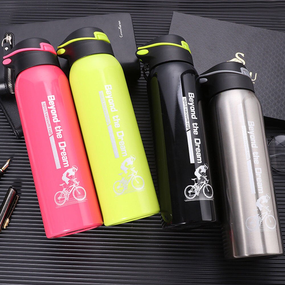 500 ML Bike Water Bottle Outdoor Sport Portable Bicycle Kettle Thermos Water Bottle Stainless Steel Mountain Cycling Bottle
