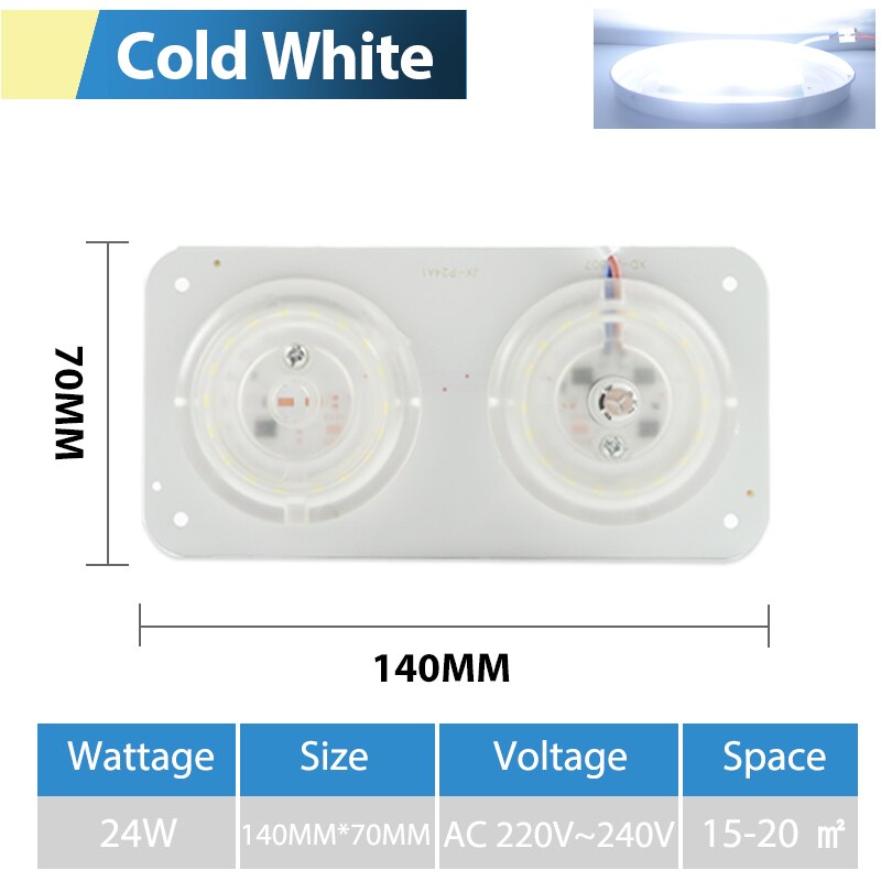 Módulo LED, lámpara de techo, minimódulo, reemplazo de accesorio, fuente magnética, Bombilla de placa de luz de larga vida, 220V, 12W, 18W, 24W: MINI Module Cold 24W