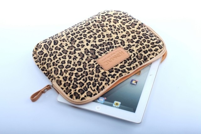 Leopard Canvas Fabric Sleeve Case Bag Notebook laptop sleeve 8/9/10/11/12/13/14/15 Inch for MacBook Air Pro Lenovo Dell HP