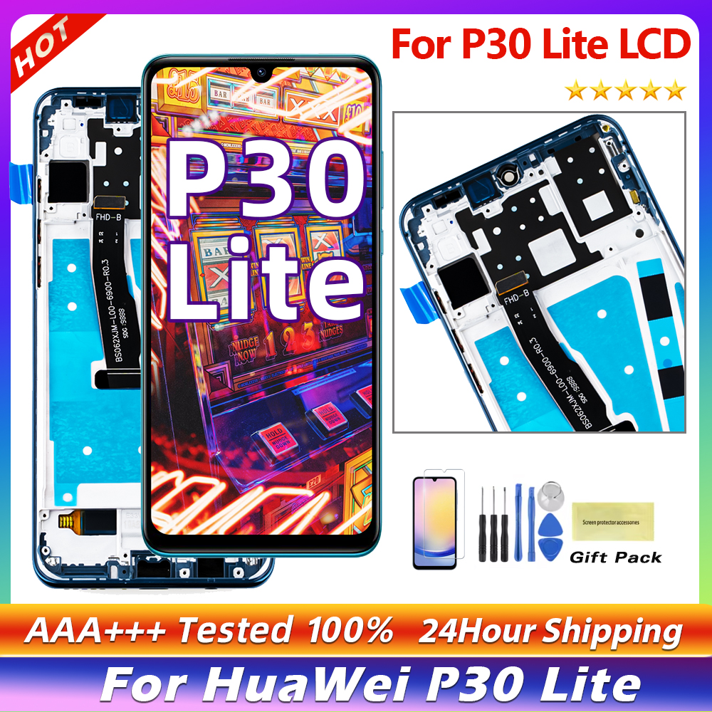 100% For Huawei P30 Lite LCD Display MAR-AL00 MAR-LX1A MAR-LX3Am Touch Screen Digitizer For HUAWEI P30 Lite LCD Replacement