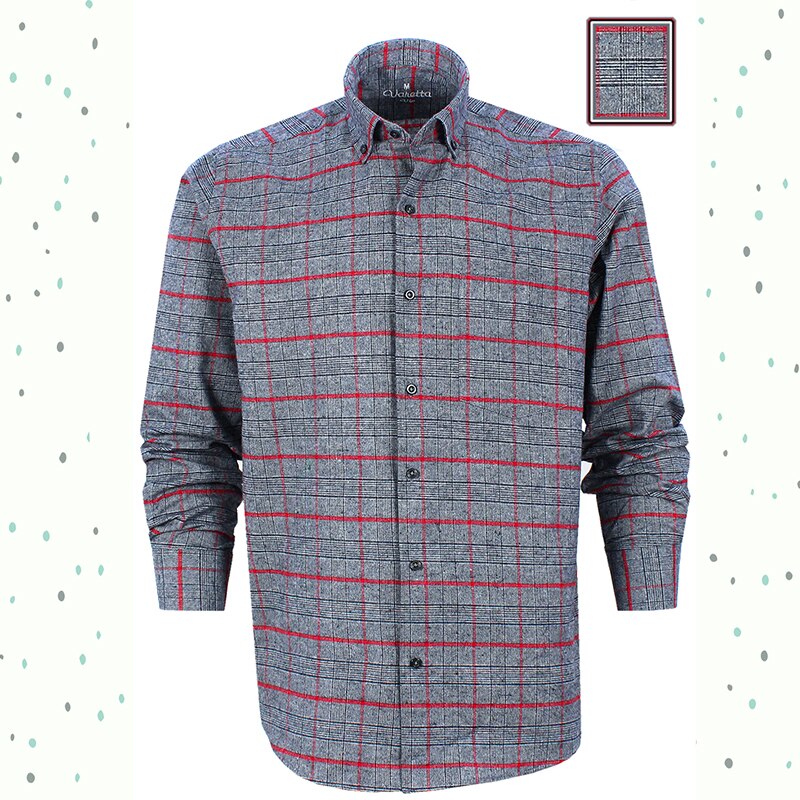 Flannel herre skjorte uld langærmet skjorte herre plaid enkelt lomme almindelig 100%  uld skjorte business vinter varetta lavet i kalkun
