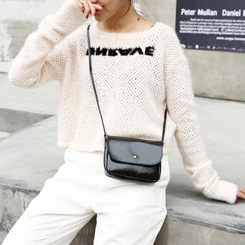 Eenvoudige Mini Mobiele Telefoon Crossbody Bag Solid Vrouwen tassen Super licht Vierkante Enkele Schoudertas Flappen PU Leer