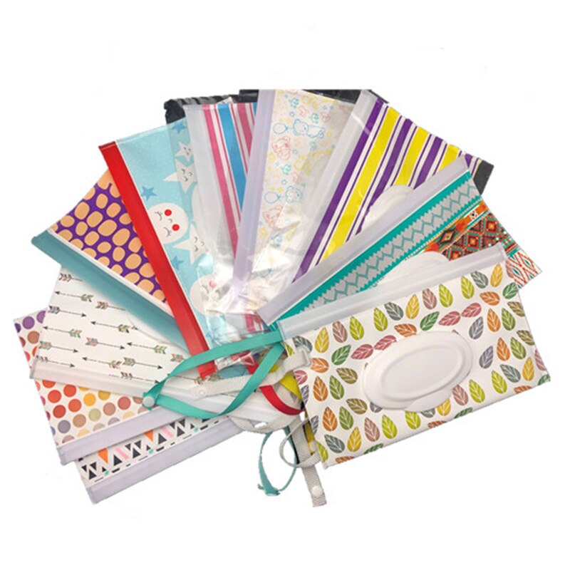 Easy-transport de lingettes, boîte de lingettes pour bébés, sac de lingettes humides, conteneur Portable, pochette de cosmétiques: smile face