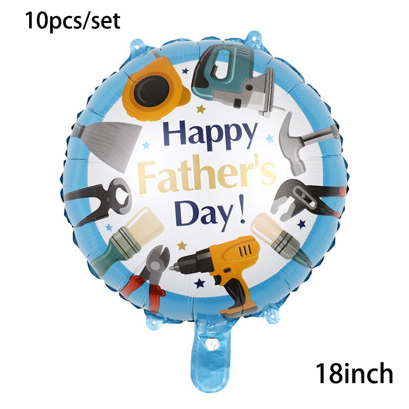 10Pcs 18Inch Engels Gelukkige Vaderdag Helium Globos Beste Vader Grote Vader Folie Ballonnen Vader Moeder Party decoratie: Agaat