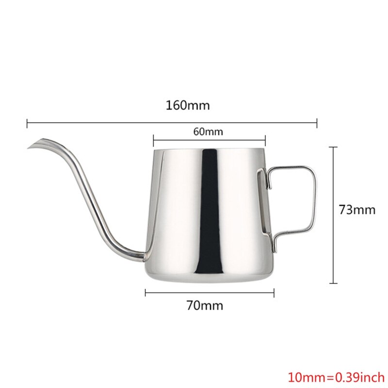 Handstansgryta kaffekannor droppar svanhalspip lång munkaffekanna tekanna 634e