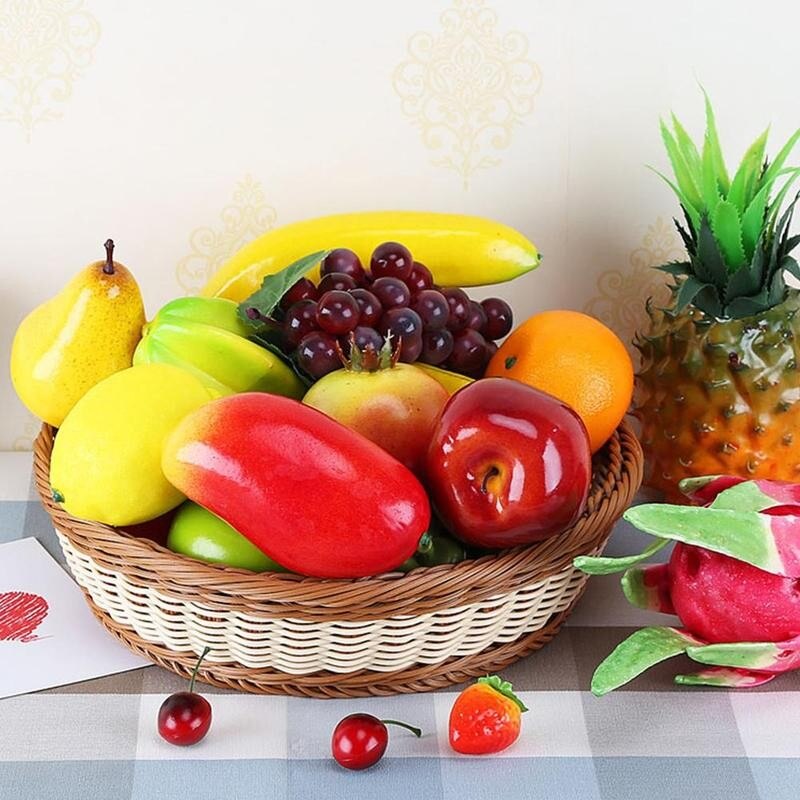 Plastic Simulation Artificial Fruits Watermelon Apple Banana Pear Decoration Peach Orange Lemon Mango Accessories Home Grap S6R7