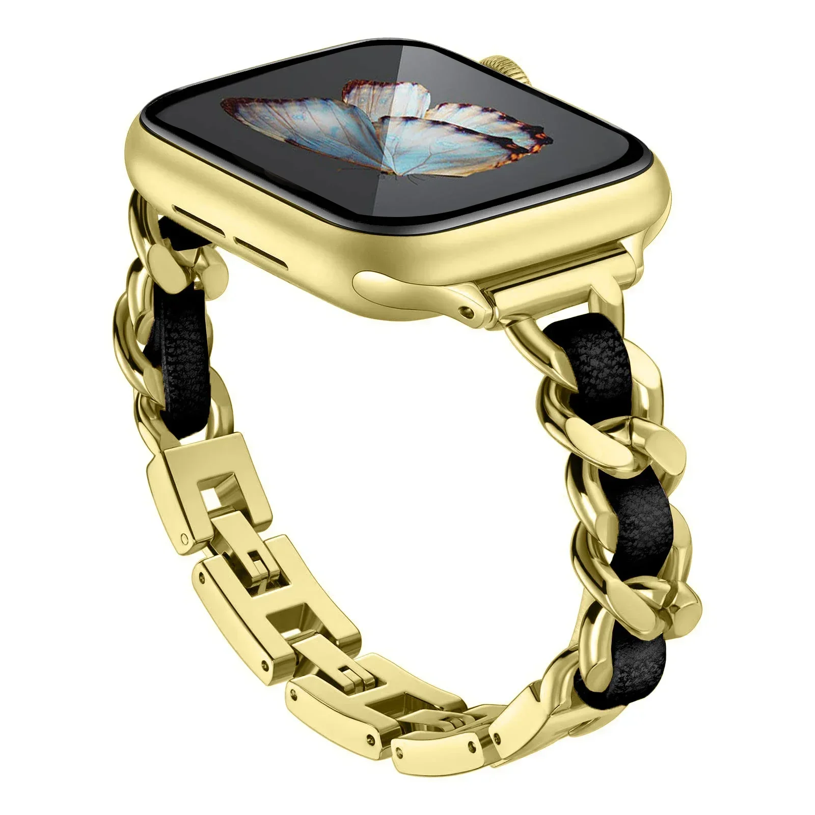 Stainless Steel Strap for Apple Watch Band 49mm 38mm 42mm 40mm 44mm Metal Bracelet iWatch Series 8 7 6 SE 5 4 3 2 1 ultra Strap: GREEN BLUE / 12mm